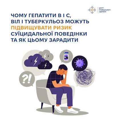 Чому гепатити B і С, ВІЛ і туберкульоз можуть підвищувати ризик суїцидальної поведінки та як цьому зарадити