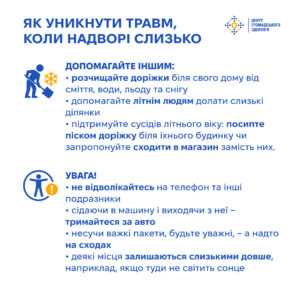 Як уникнути травм, коли на вулиці слизько