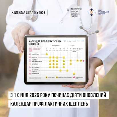 З 1 січня починає діяти оновлений Календар профілактичних щеплень